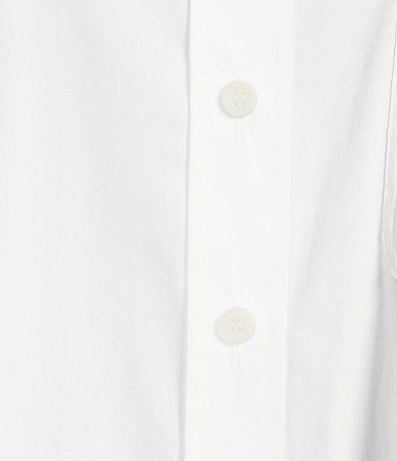 Gianni Bini Prep Cotton Blend Point Collar Long Sleeve Button Front Blouse Product Image