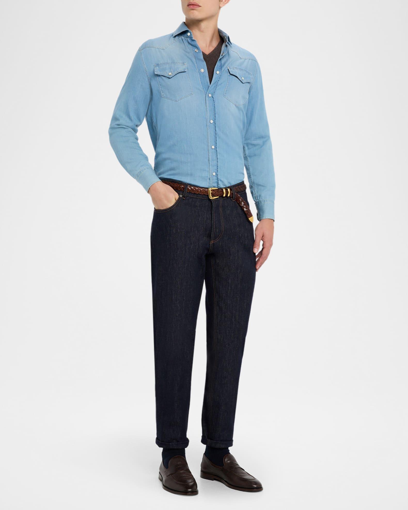 Men's Italian Selvedge Denim Five-Pocket Pants Product Image