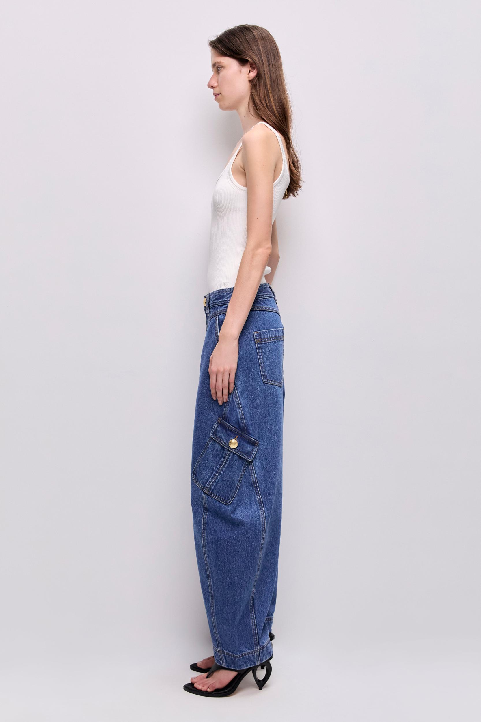 Loxley Cargo Barrel Jean-MID WASH BLUE / 4 Product Image