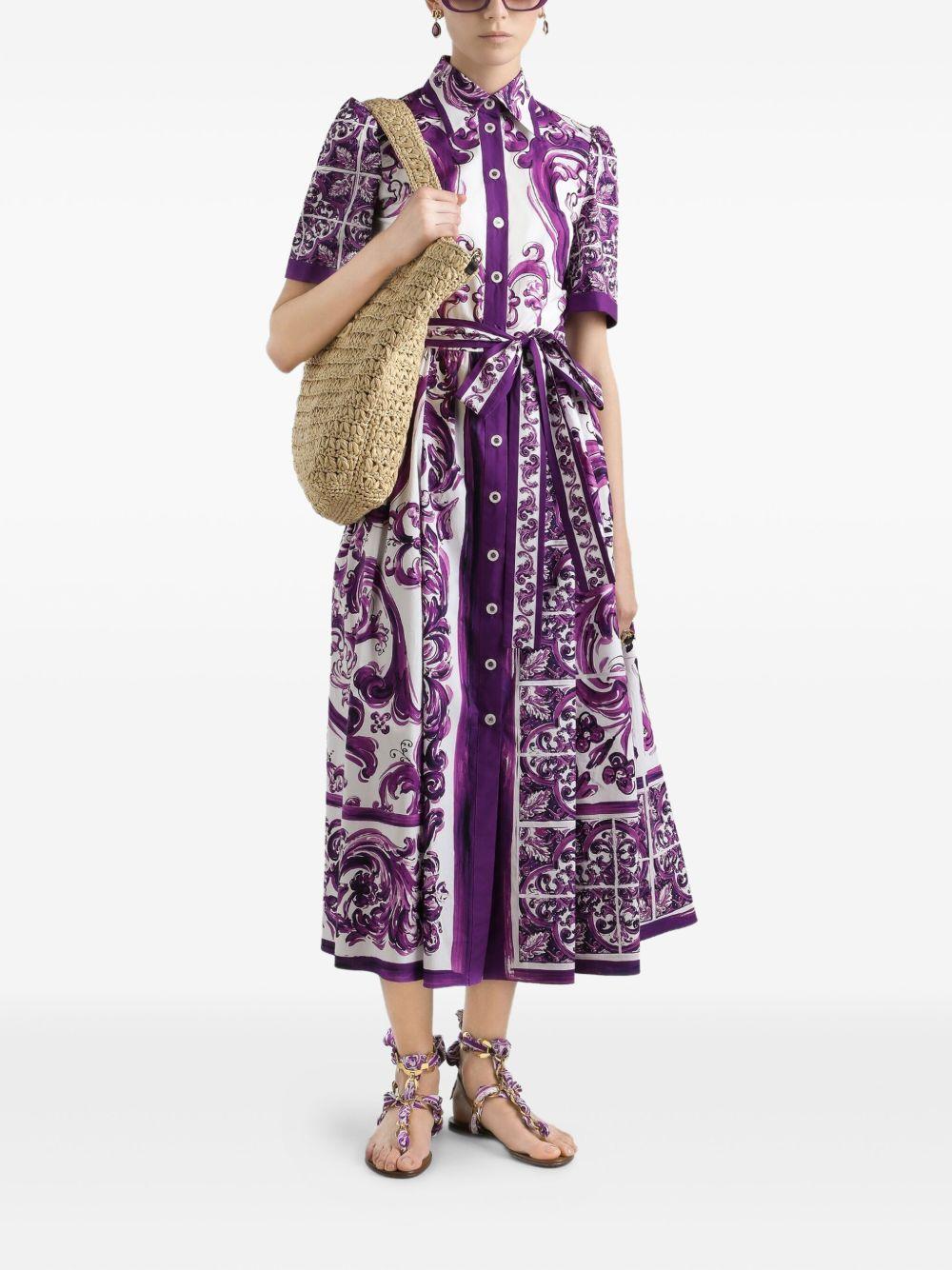 Majolica-print midi dress Product Image