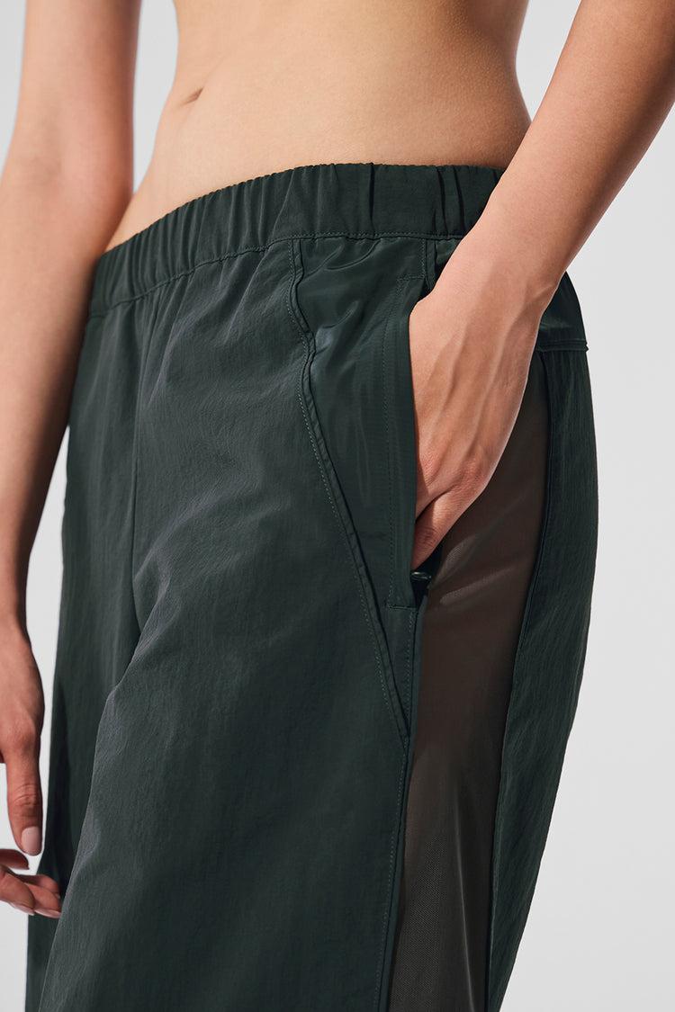 High-Waist Origin Wide Leg Track Pant - Charcoal Green Product Image