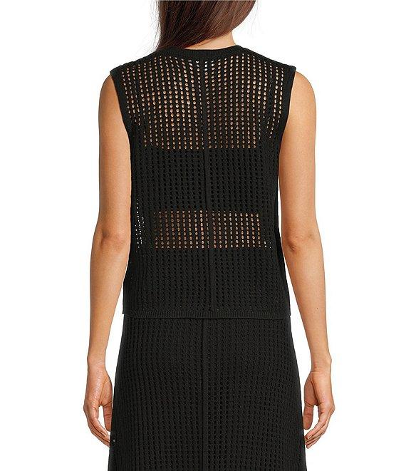 Le' AL.X Mesh Knit Crewneck Sleeveless Coordinating Tank Product Image