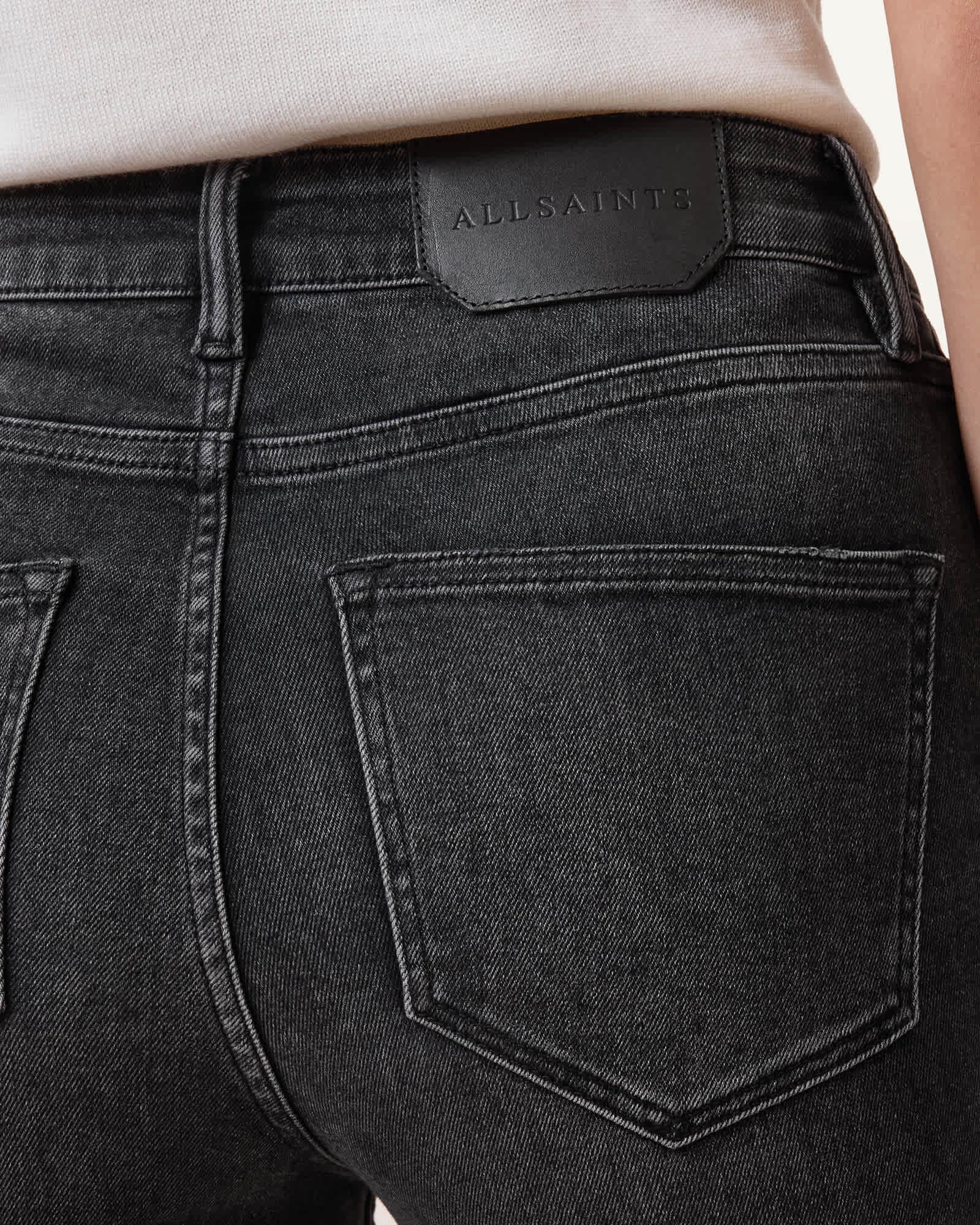 Miller Push Up Skinny Fit Denim Jeans Washed Black | ALLSAINTS US Product Image