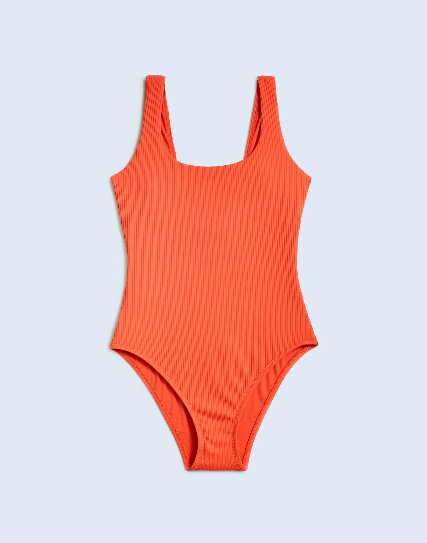 Ribbed Scoop-Neck  One-Piece Swimsuit Product Image