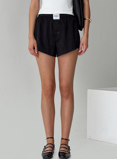 Snooze Satin Boxer Short Black Product Image