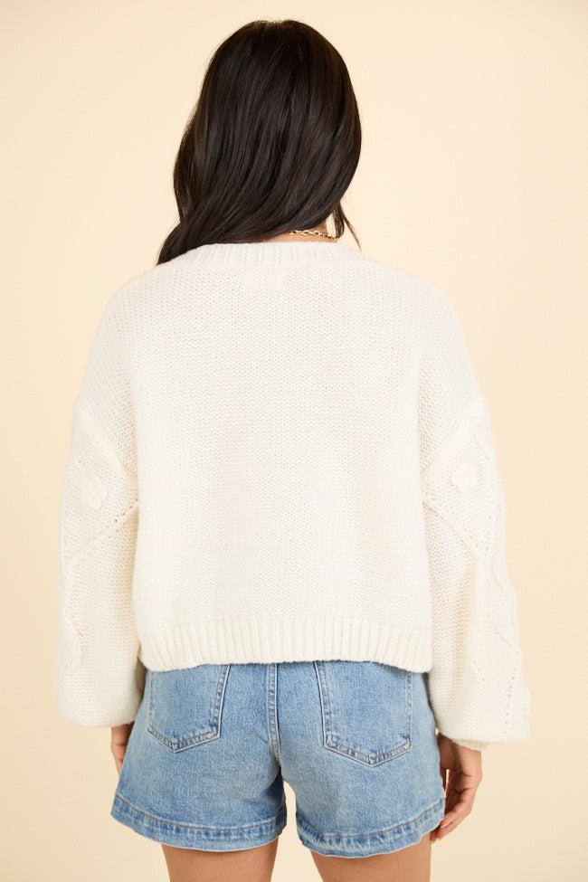 In The Courtyard Cream Floral Embroidered Sweater FINAL SALE Product Image