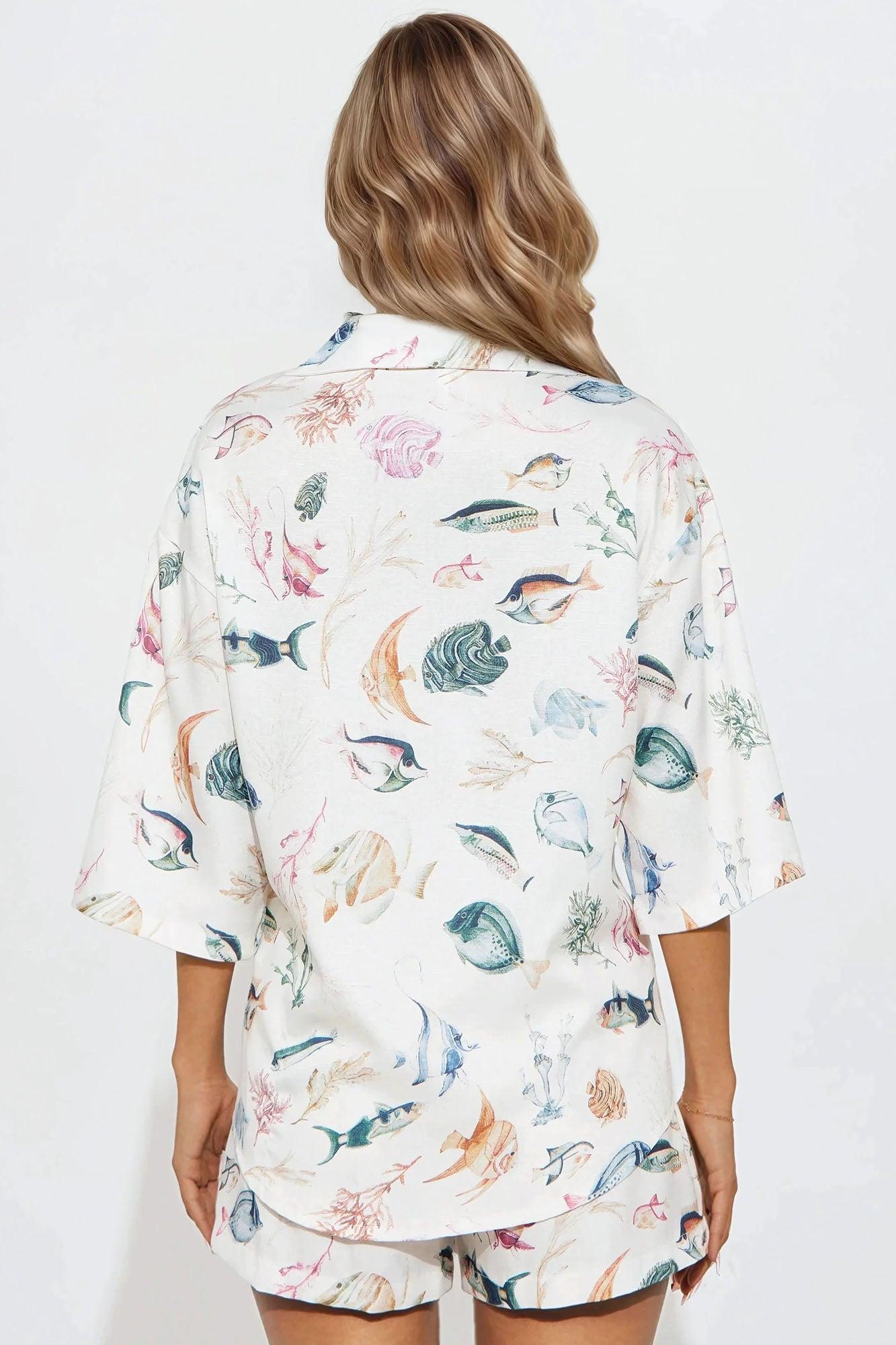 Under The Sea Short Set - White/combo Female Product Image