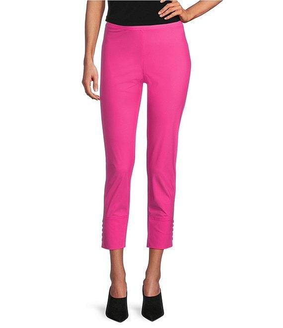 IC Collection Slim Stretch Knit Cropped Pants Product Image