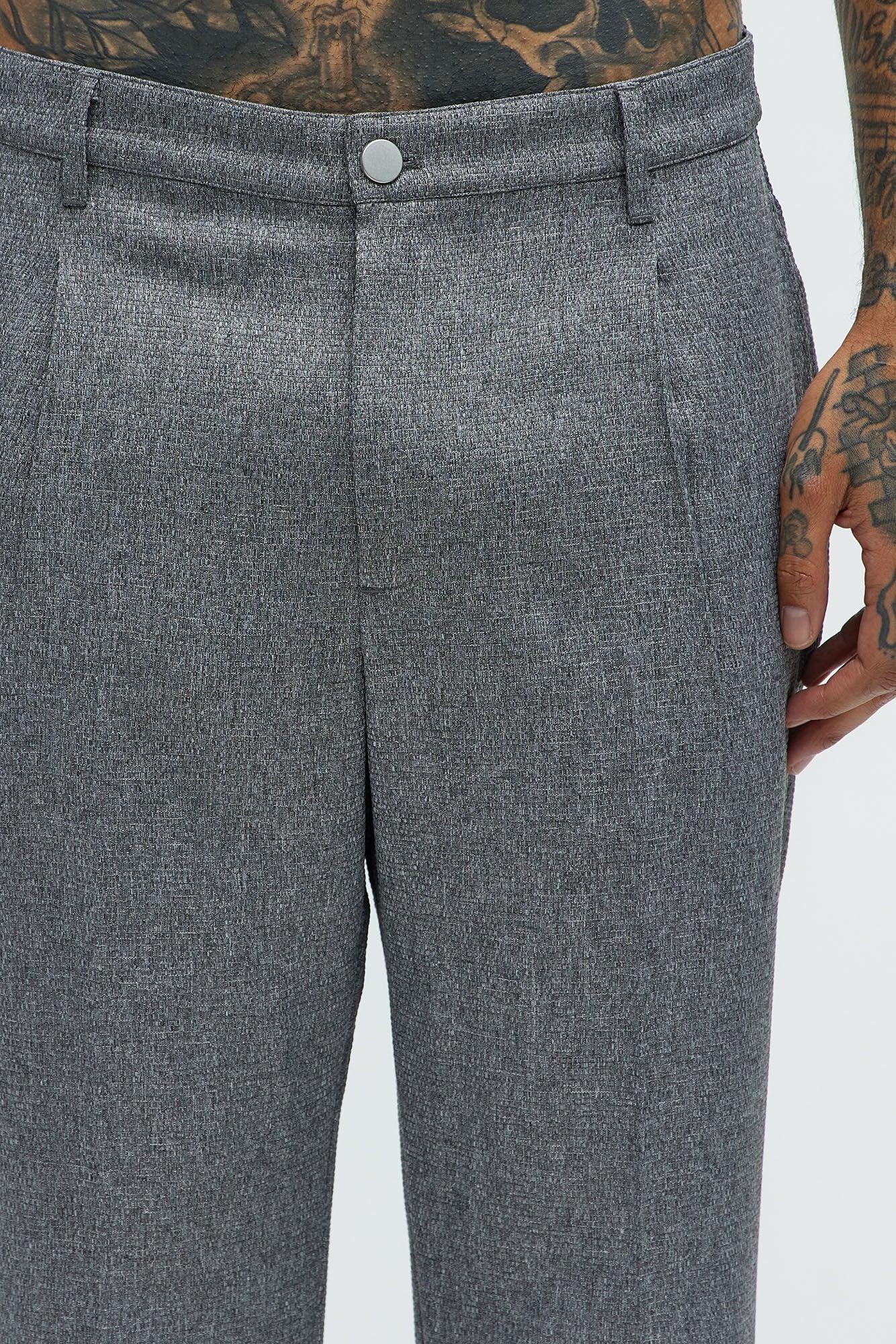 Kerr Pleated Straight Trousers - Grey Product Image
