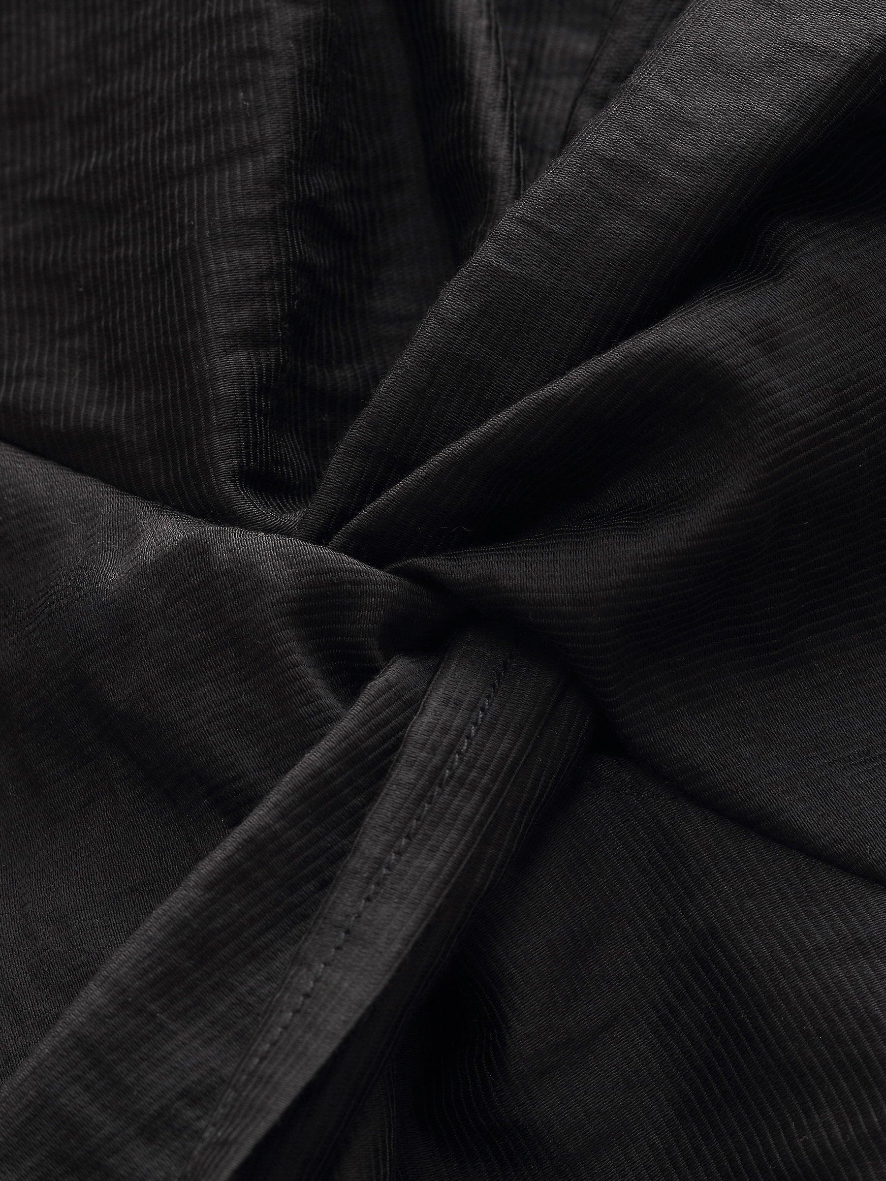 Tencel Blend Twist Front Top And A-Line Skirt Two-Piece Set Product Image