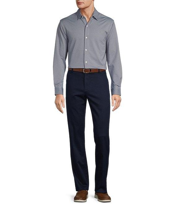 Roundtree & Yorke Performance Long Sleeve Mini Check Coat Front Shirt Product Image