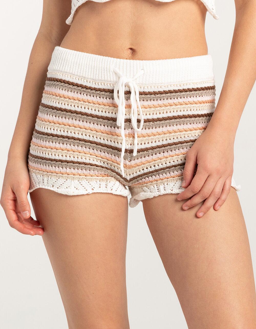 FULL TILT Crochet Womens Bloomer Shorts - STRIPE Product Image