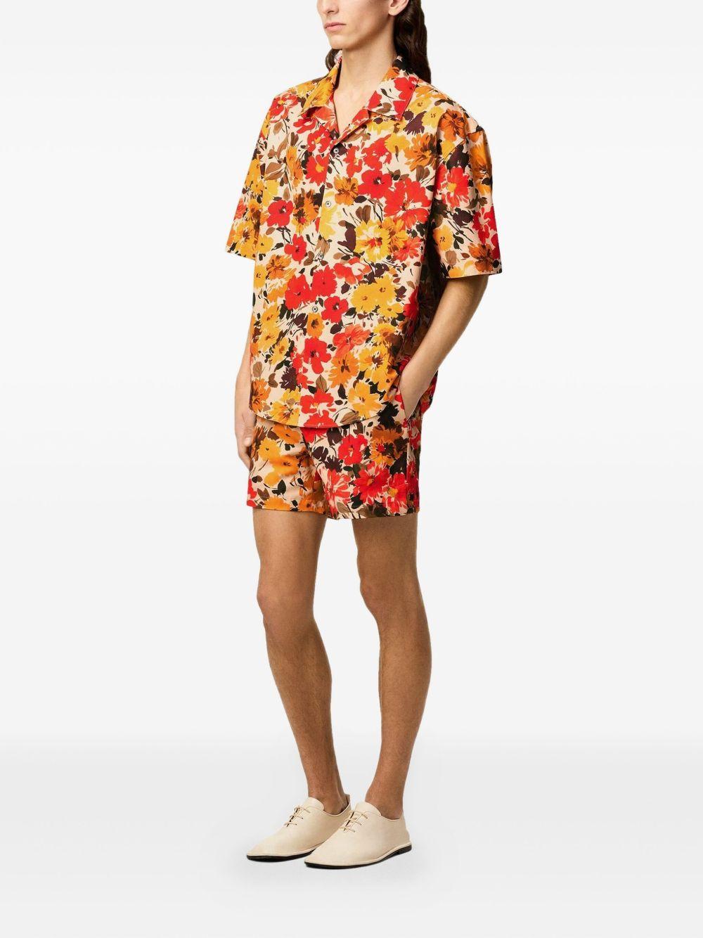 cotton floral-print shirt Product Image