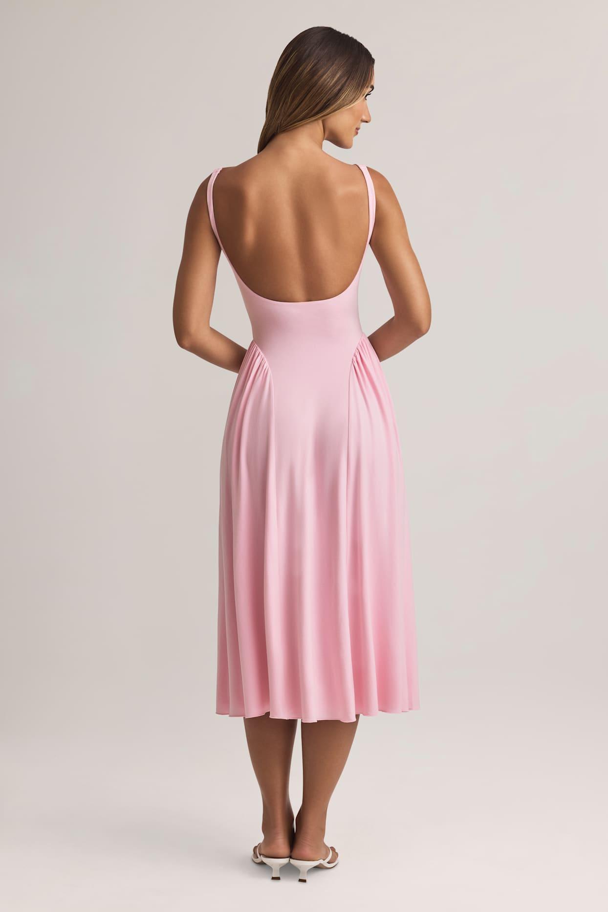 Modal A-Line Midaxi Dress in Pastel Pink Product Image