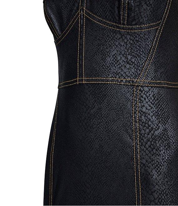 BCBG Sleeveless Sweetheart Neckline Stretch Denim Dress Product Image