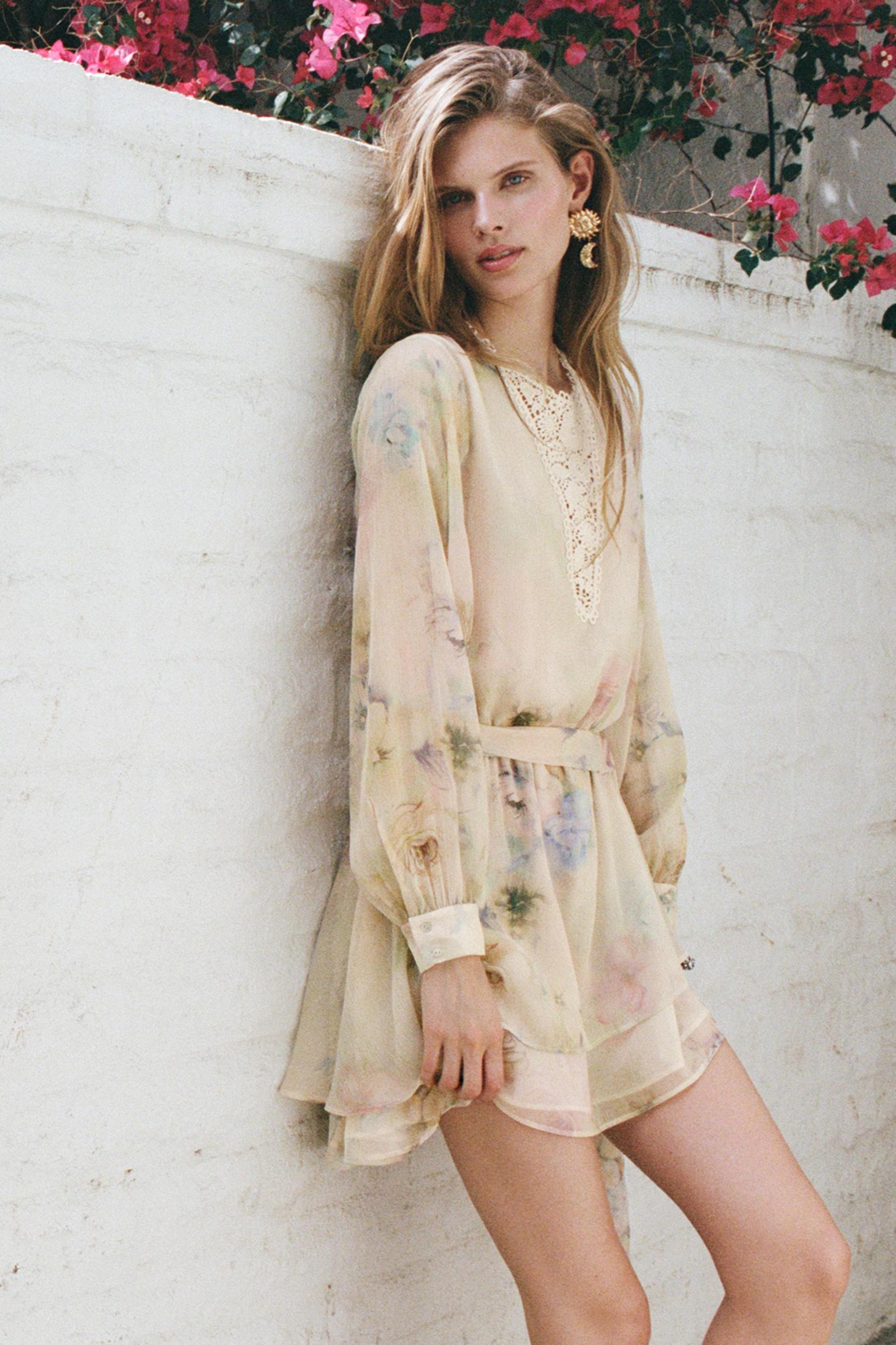 PRINTED CROCHET DRESS Product Image