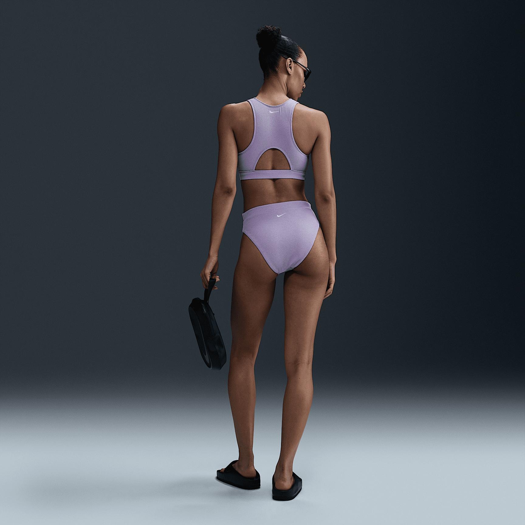 Nike Womens Swim Elevated Essential High-Waisted Bikini Bottom | NESSF268-576 Product Image