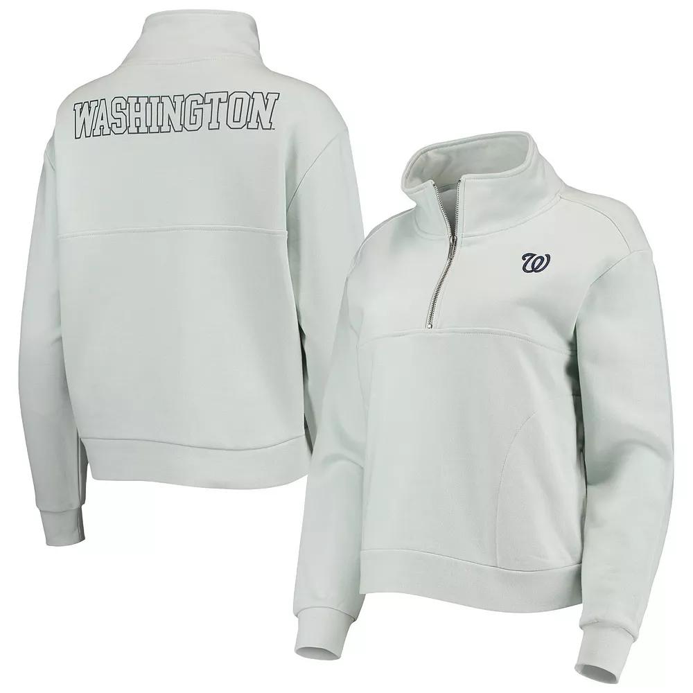 Women's The Wild Collective Light Blue Washington Nationals Two-Hit Quarter-Zip Pullover Top, Size: Large Product Image