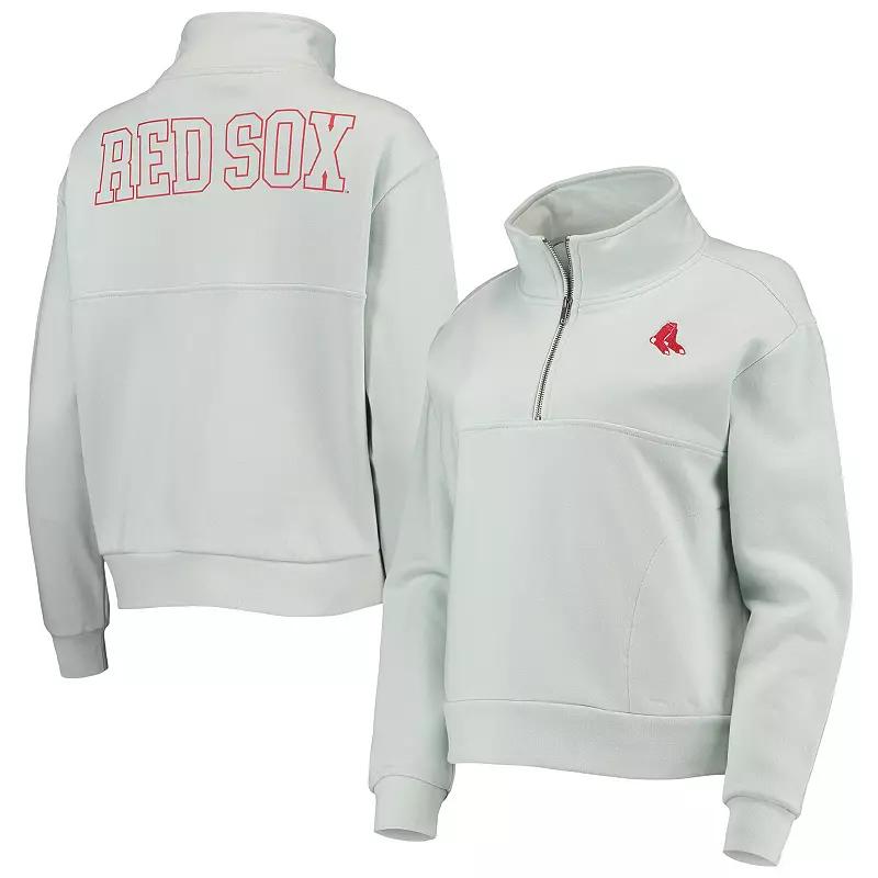 Women's The Wild Collective Light Blue Boston Red Sox Two-Hit Quarter-Zip Pullover Top, Size: Large Product Image
