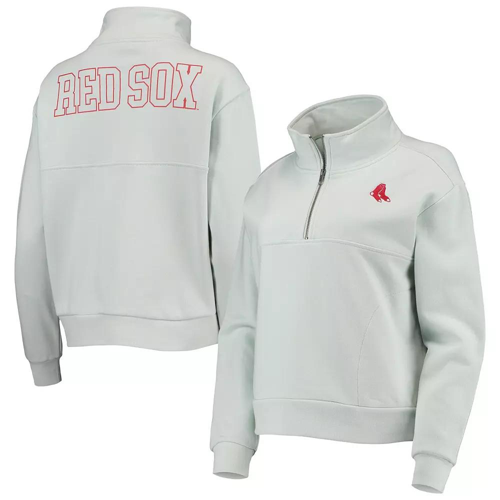 Women's The Wild Collective Light Blue Boston Red Sox Two-Hit Quarter-Zip Pullover Top, Size: Large Product Image