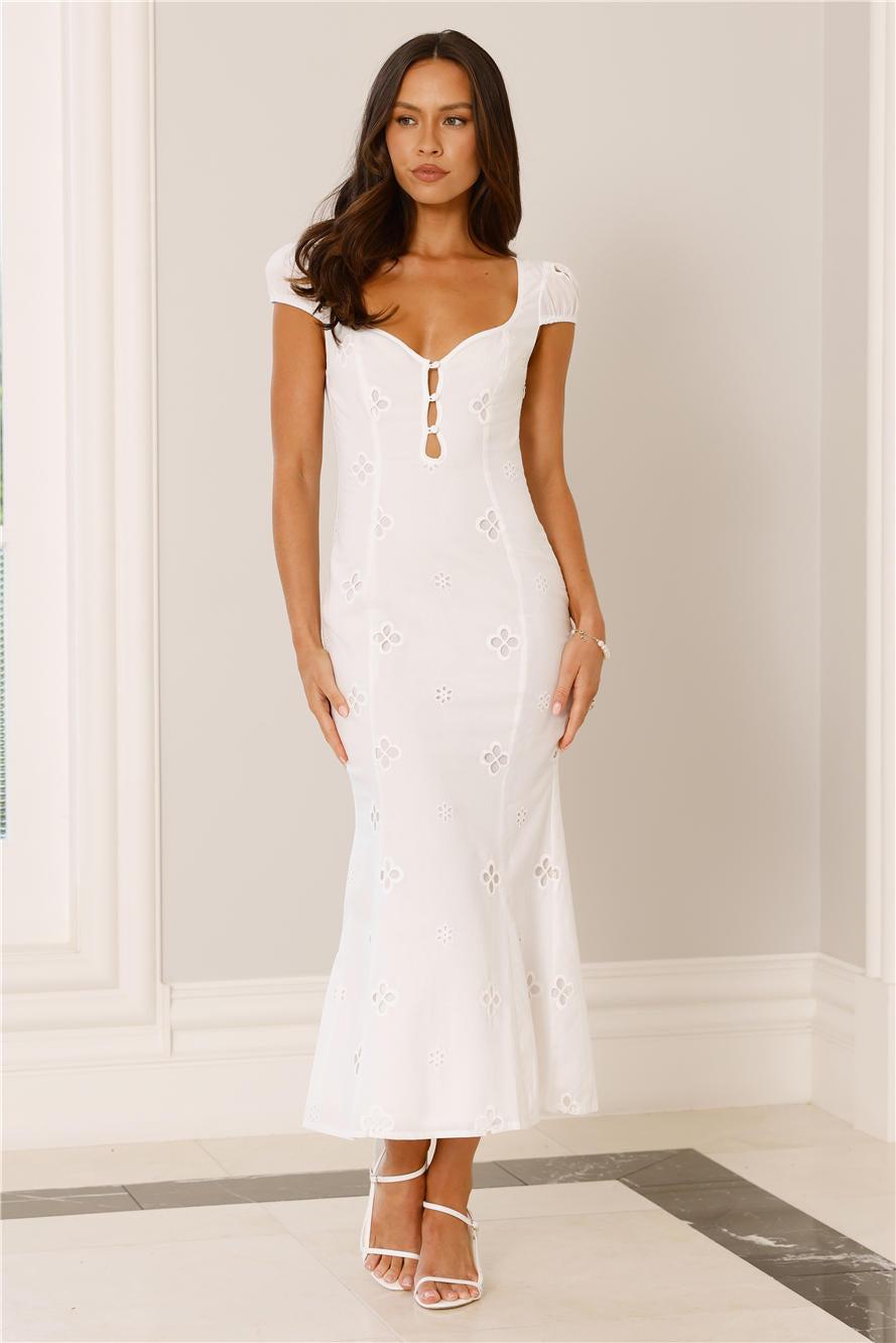 Oceanfront Dreams Midi Dress White Product Image