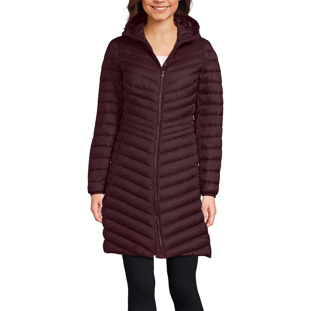 Petite Lands' End Hood Wanderweight Ultralight Down Long Packable Coat, Women's,  Product Image
