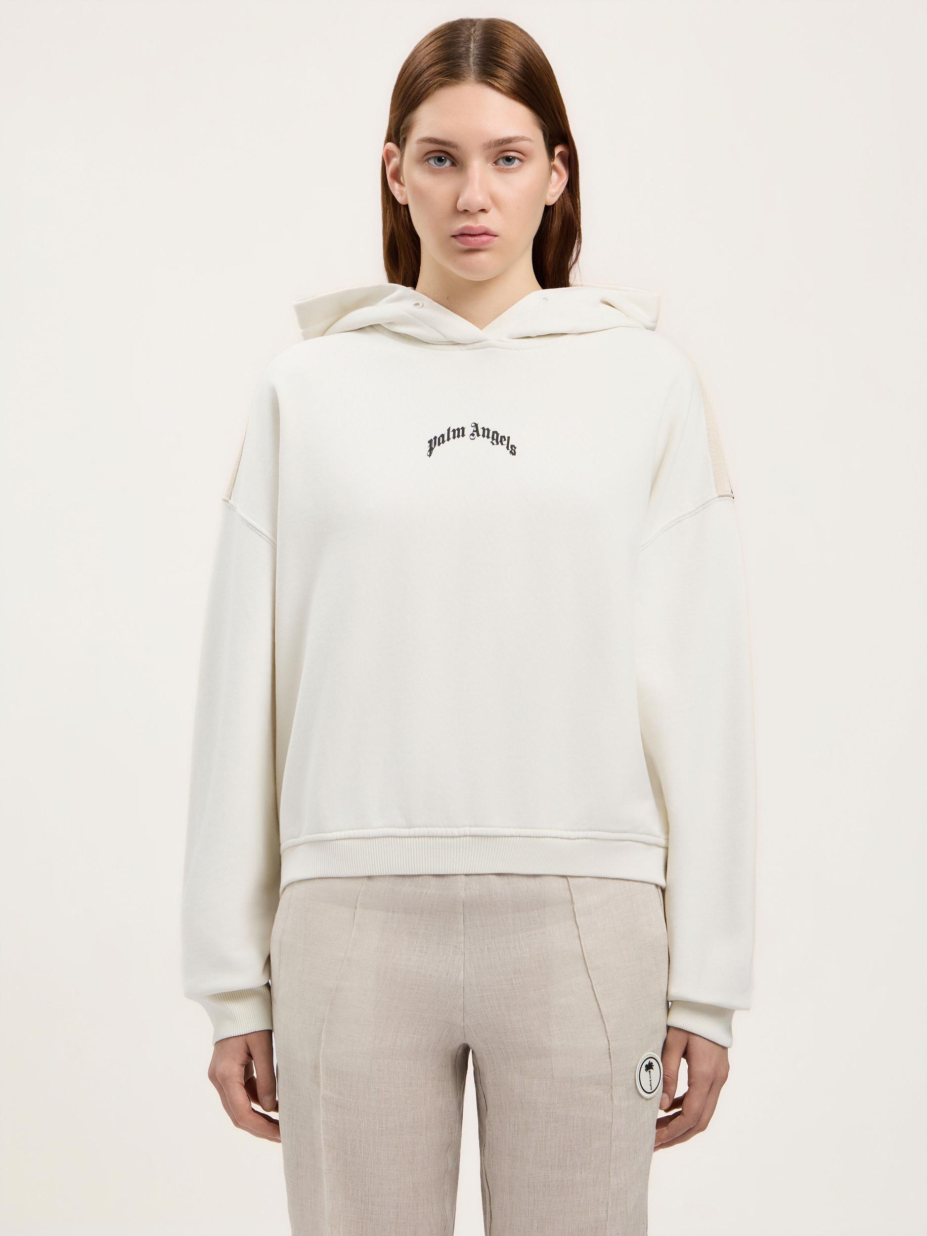Curved Logo Loose Crop Hoodie Product Image