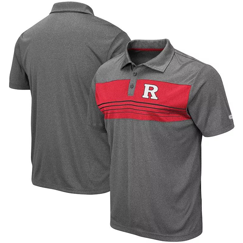 Mens Colosseum Heathered Charcoal Rutgers Scarlet Knights Smithers Polo Product Image