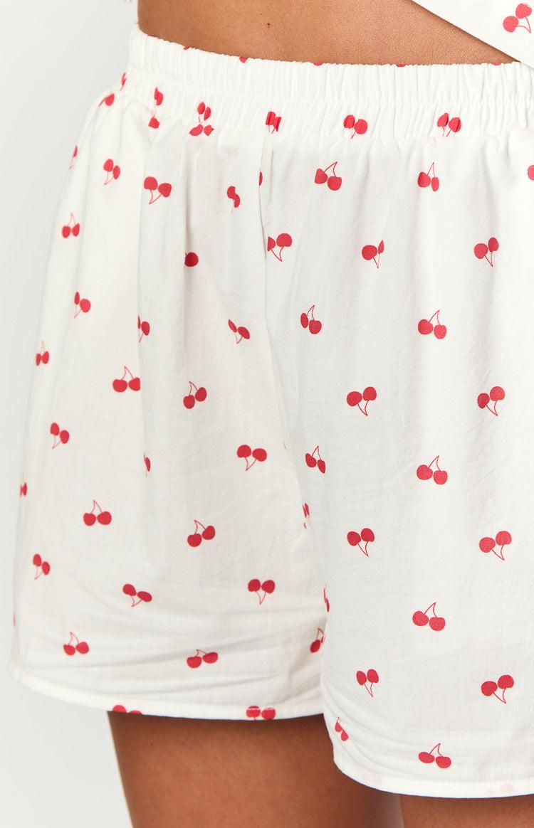 Alexea Cherry Print Pajama Shorts Product Image