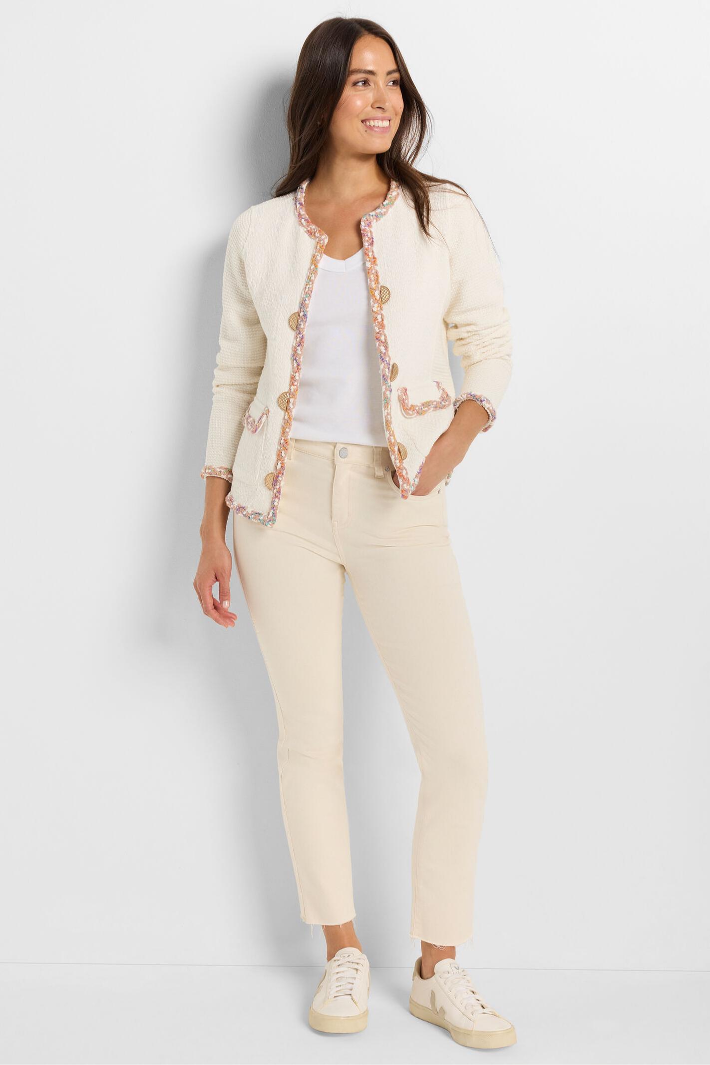 Mix Trim Knit Jacket Product Image