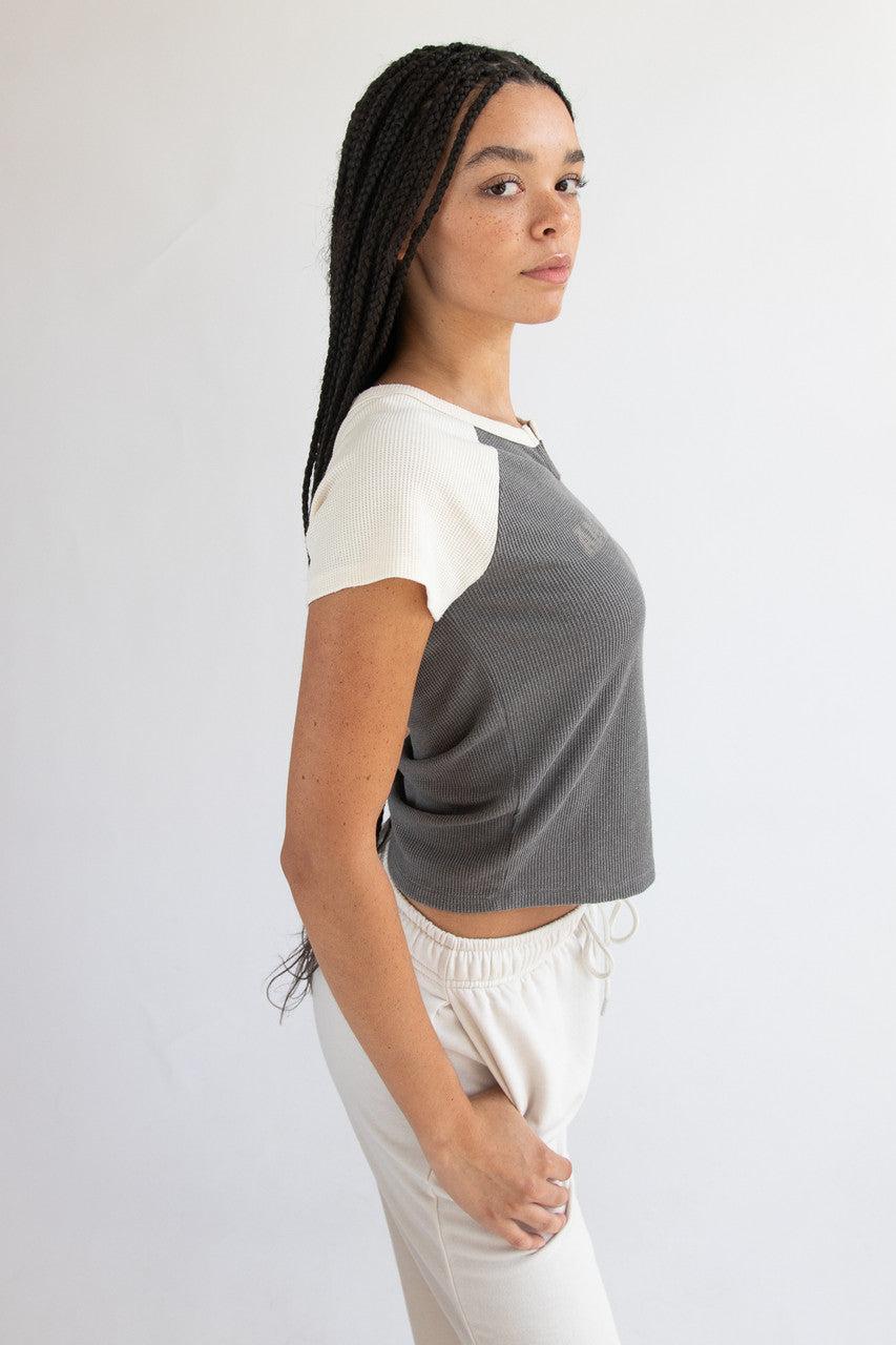 Waffle Knit Raglan Tee Product Image