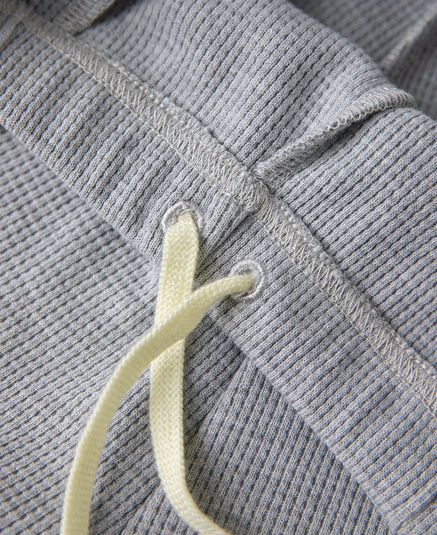1970s Heavyweight Waffle Knit Jogger Pants - Gray Product Image