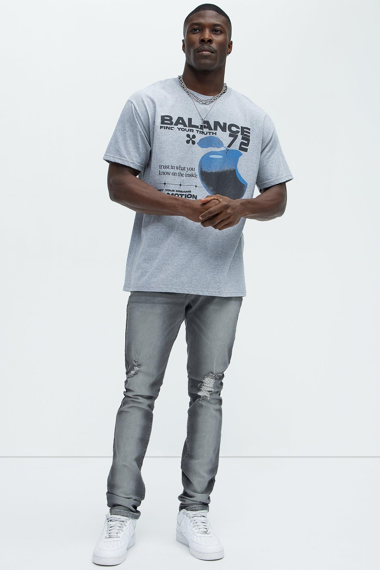 Take No L's Stacked Skinny Jeans - Grey Product Image