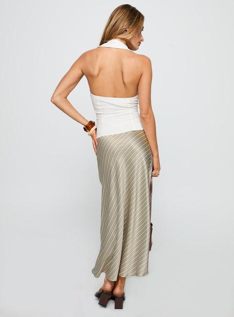 Mixed Signals Midi Skirt Brown Stripe Product Image