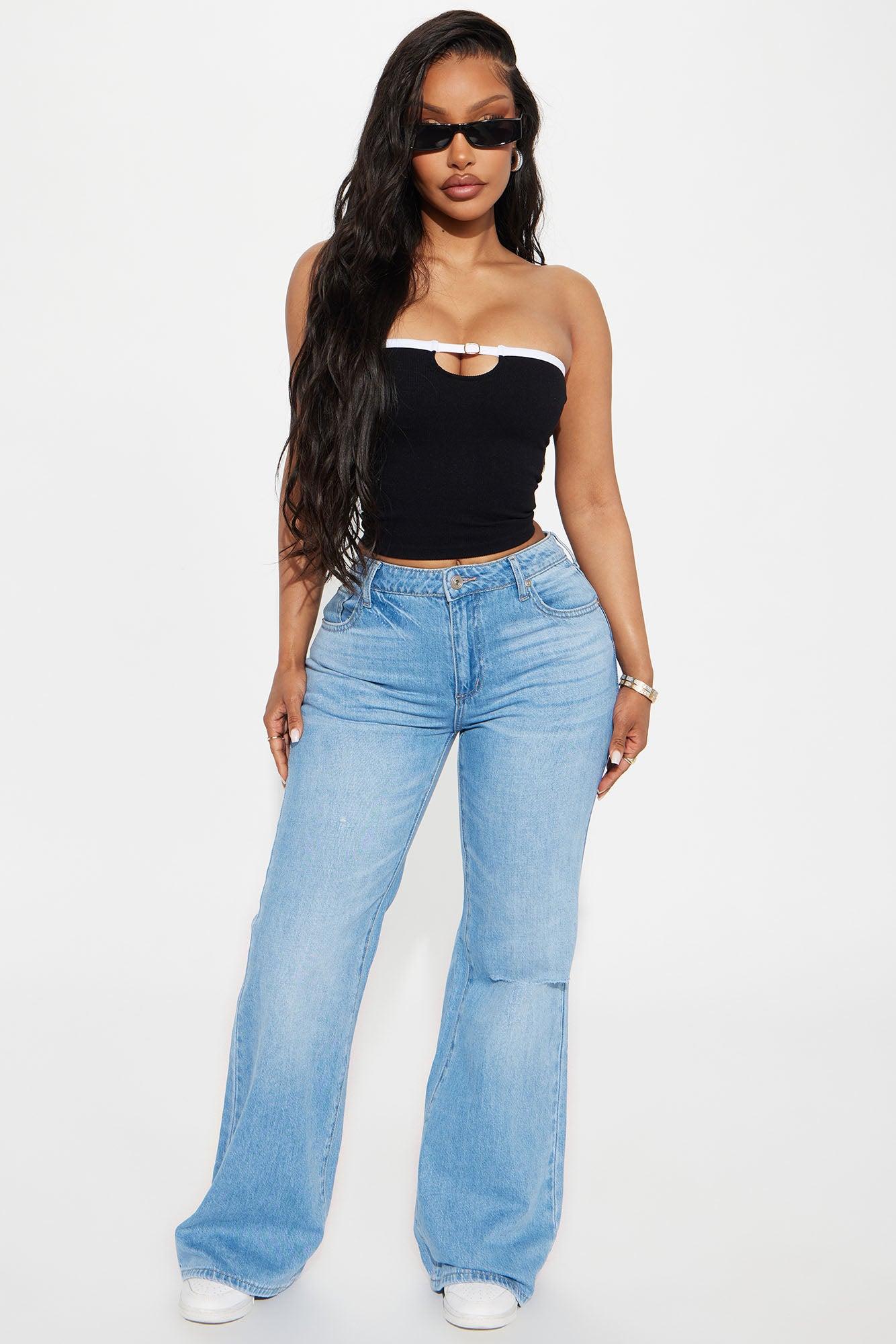 Amy Seamless Tube Top - Black/White Product Image