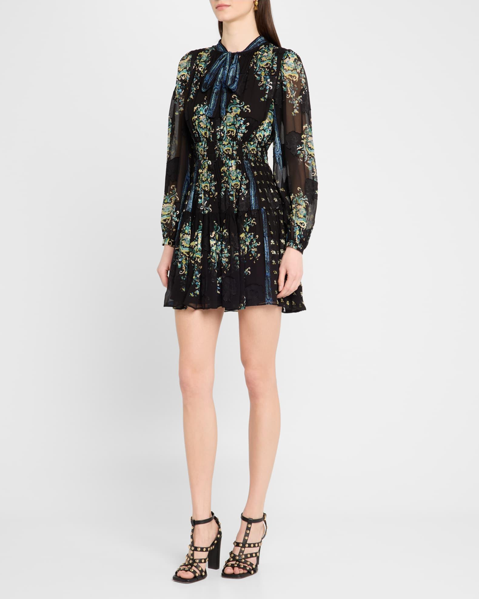 Maris Necktie Long-Sleeve Mini Dress Product Image