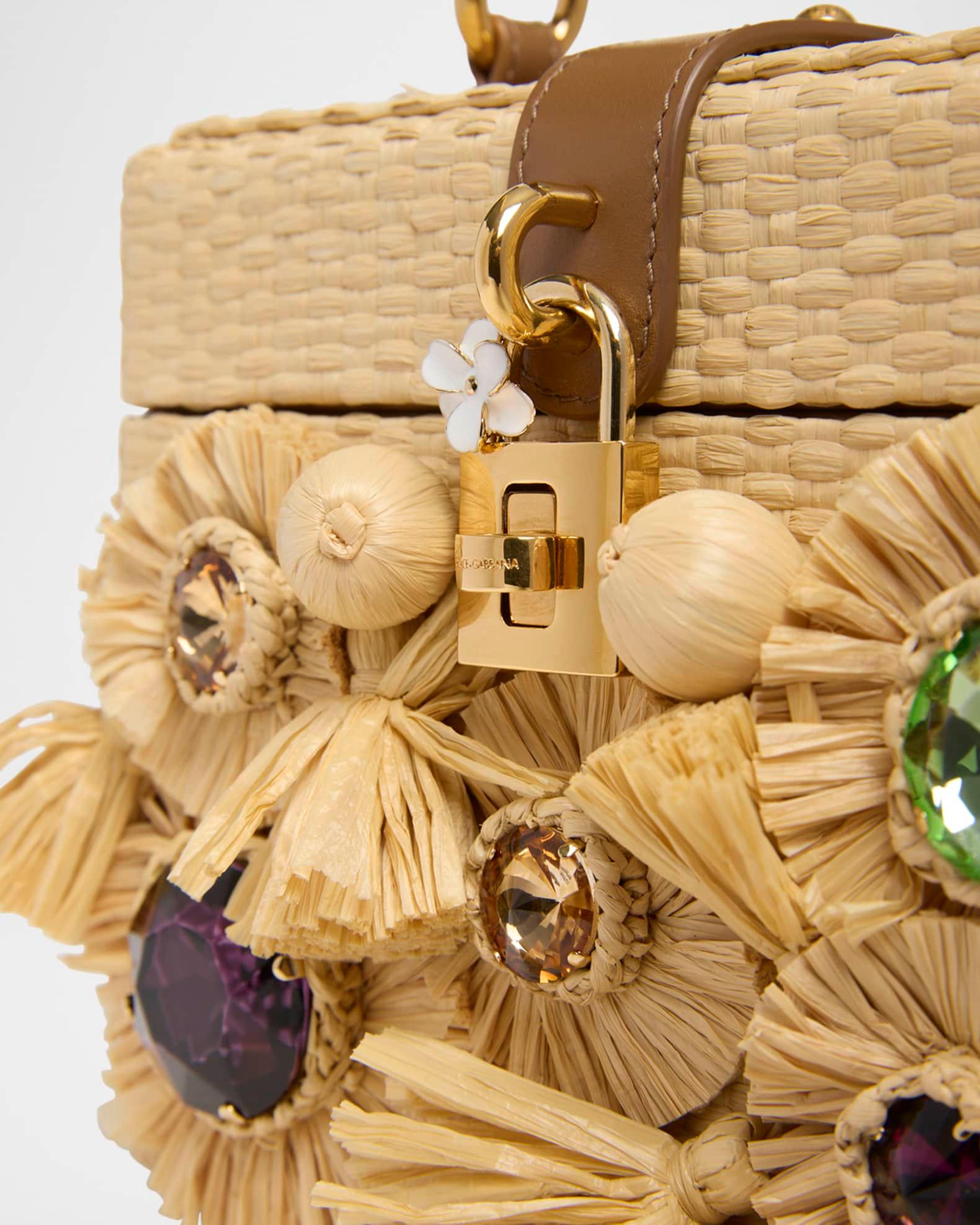 Flower Fringe Woven Box Top-Handle Bag Product Image