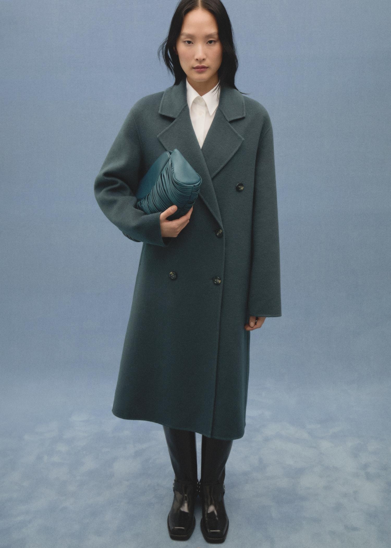Handmade oversized wool coat - Women | MANGO USA Product Image