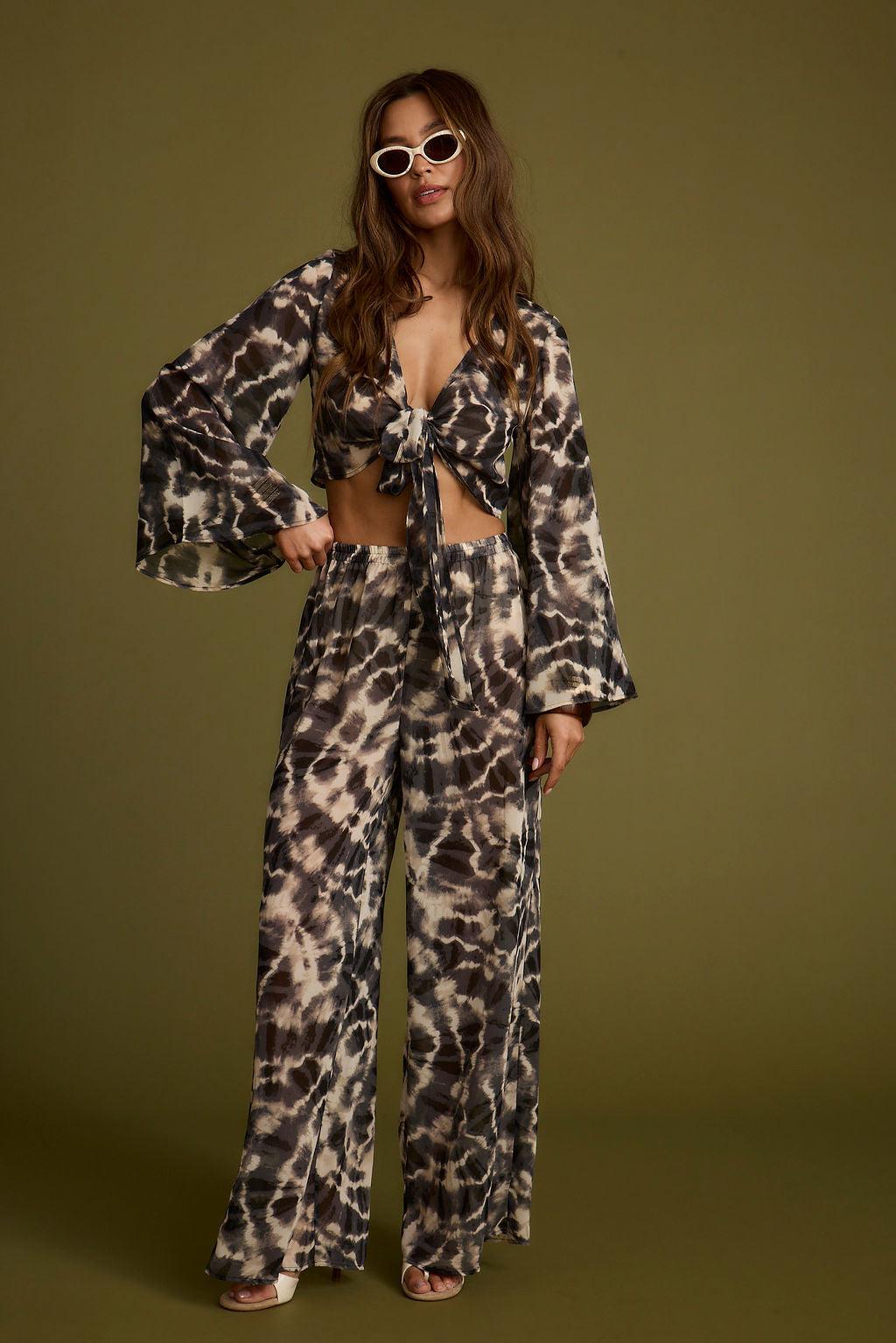 Rosario Tie Dye Wrap Top Product Image