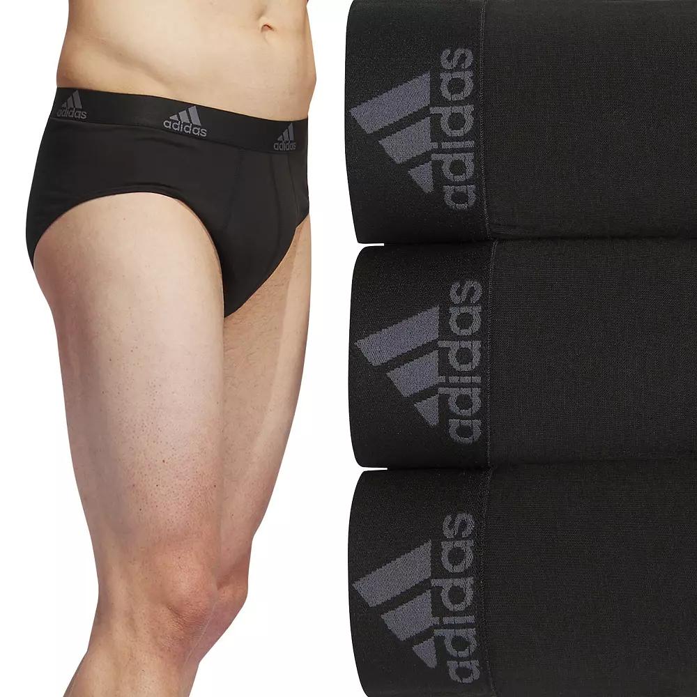 adidas Stretch Cotton Boxer Briefs 3-pack Black 2XL Mens Product Image