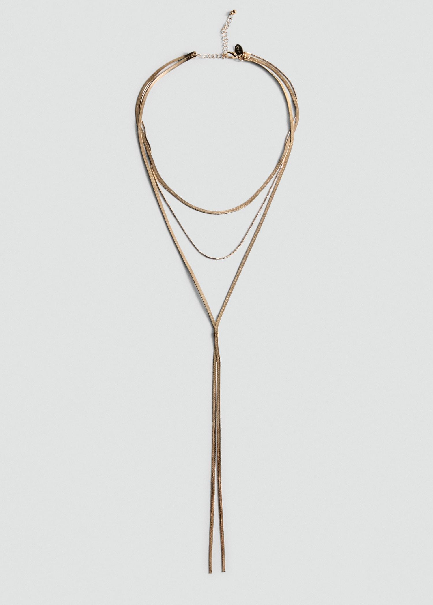 Long triple necklace - Women | MANGO USA Product Image