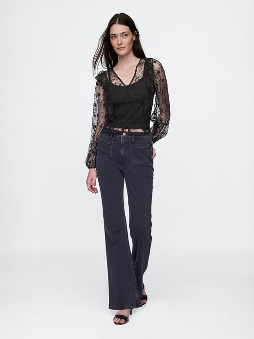 Recycled Lace Ruffle Top Product Image