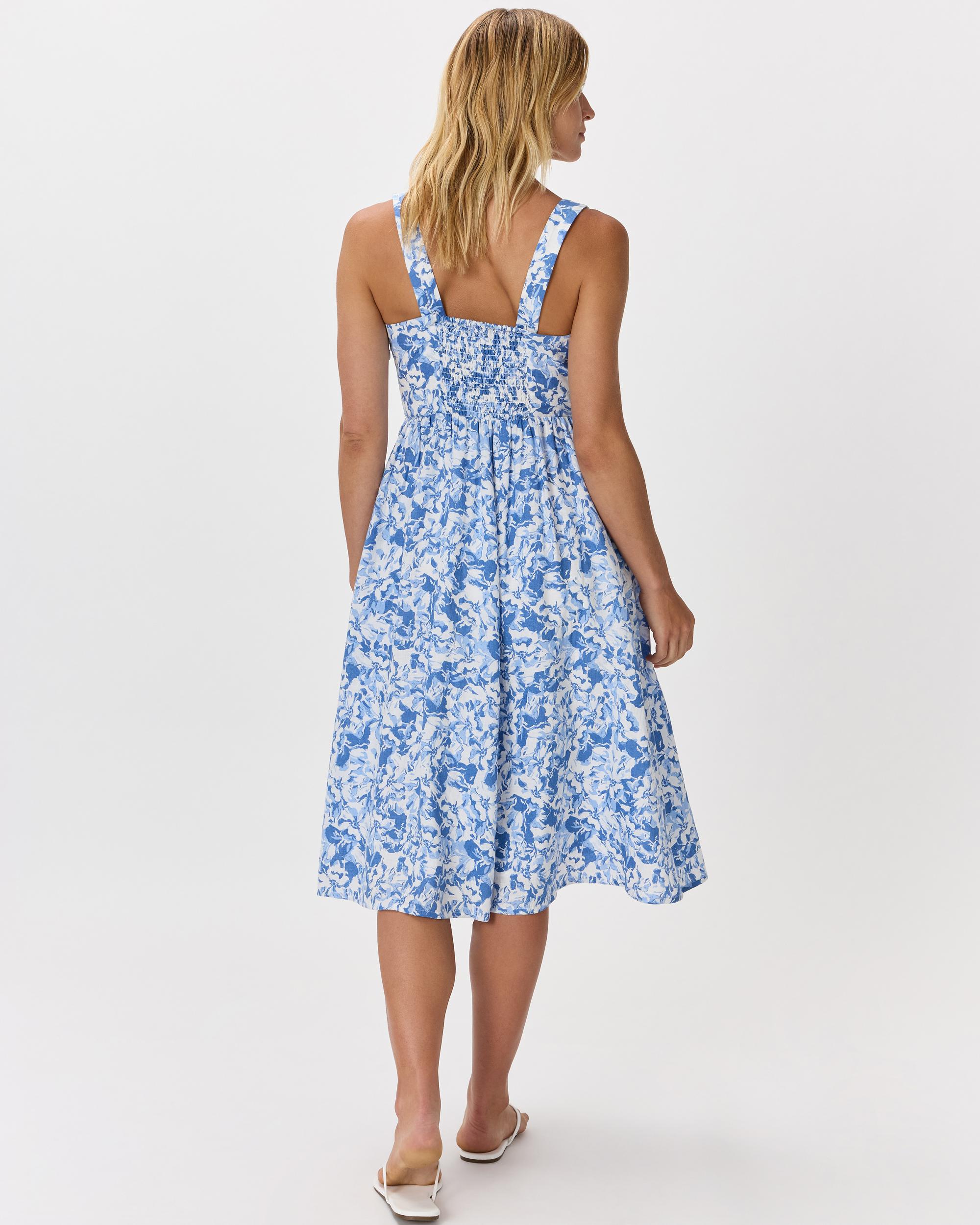 Quince | Women's 100% European Linen Fit & Flare Midi Dress Product Image