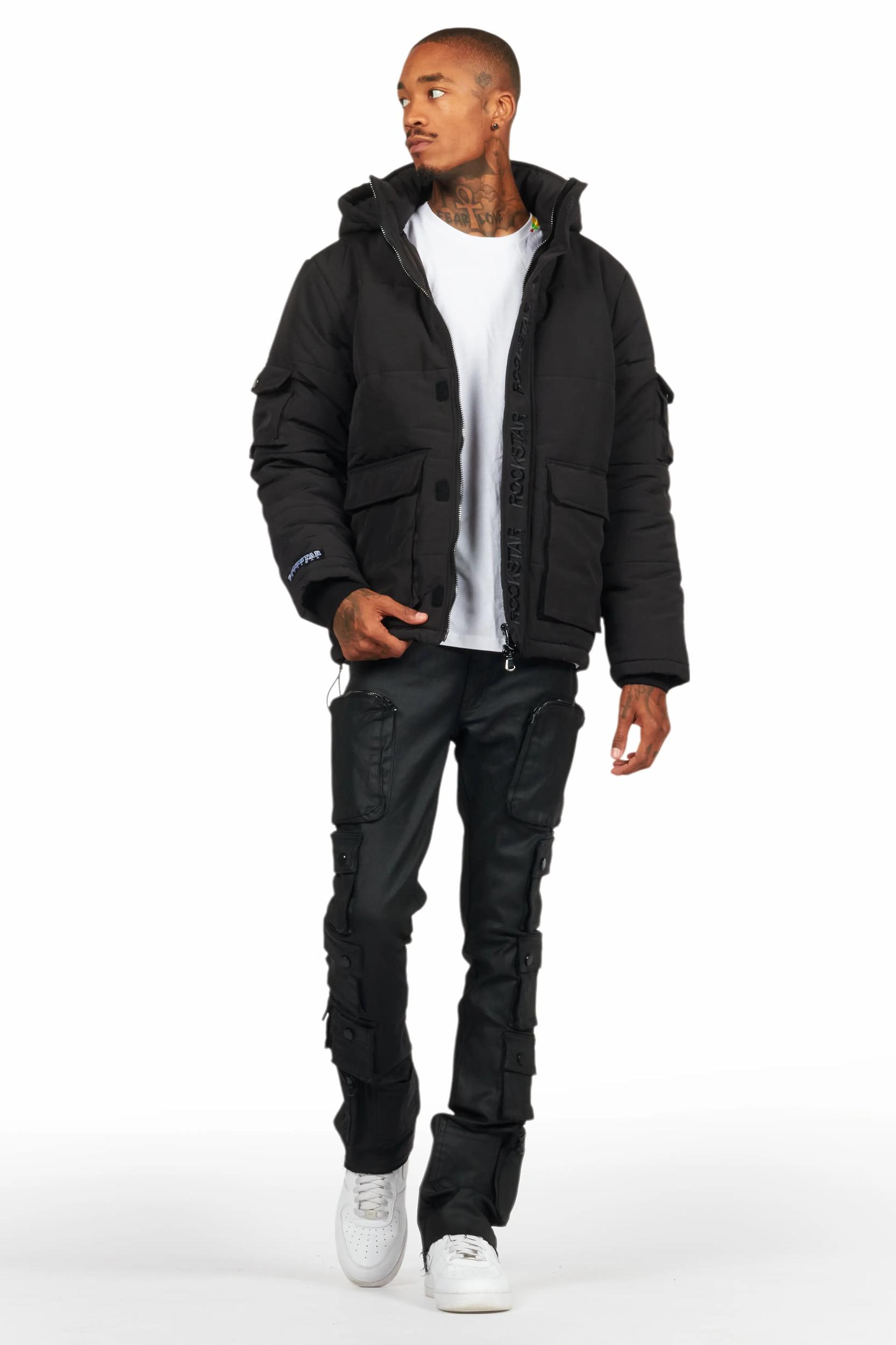 Adley Black Utility Puffer Jacket Male Product Image