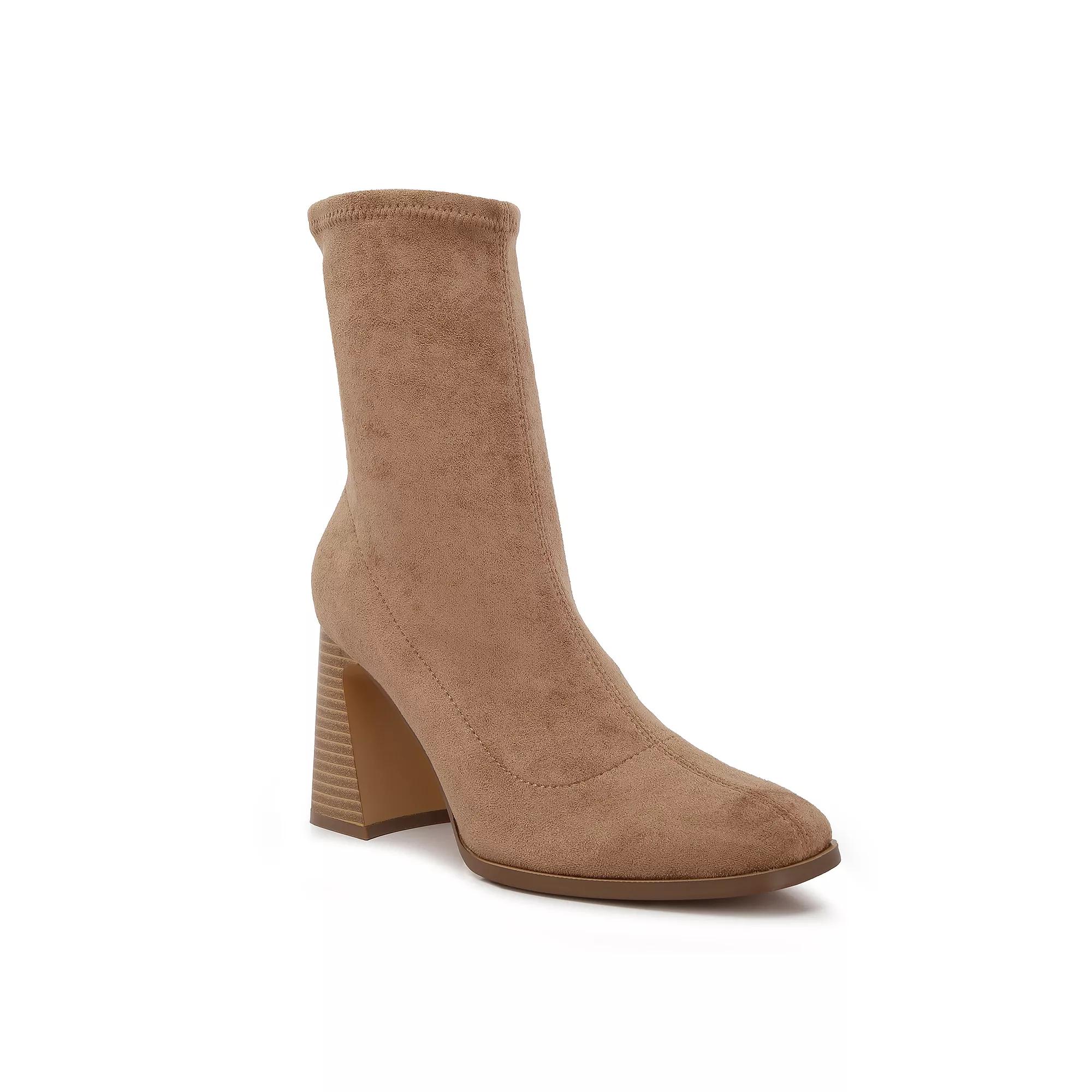 London Rag Candid Women's Flared Heel Boots, Size: 5, Brown Product Image