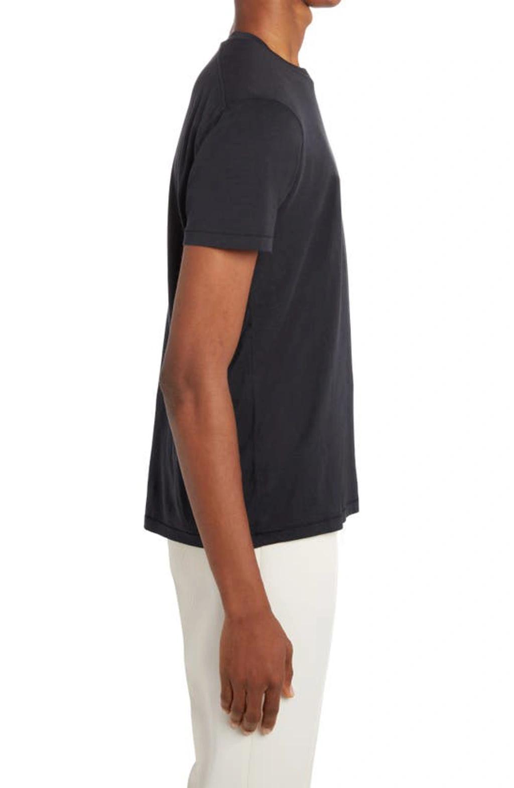 TOM FORD Black Basic Crewneck T-shirt With Tonal Stitching In Cotton Blend Man Product Image