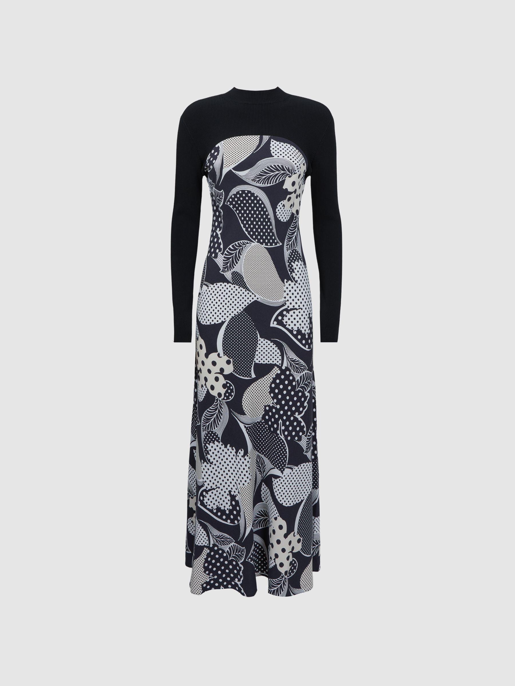 Florere Hybrid Knit Midi Dress in Black Product Image
