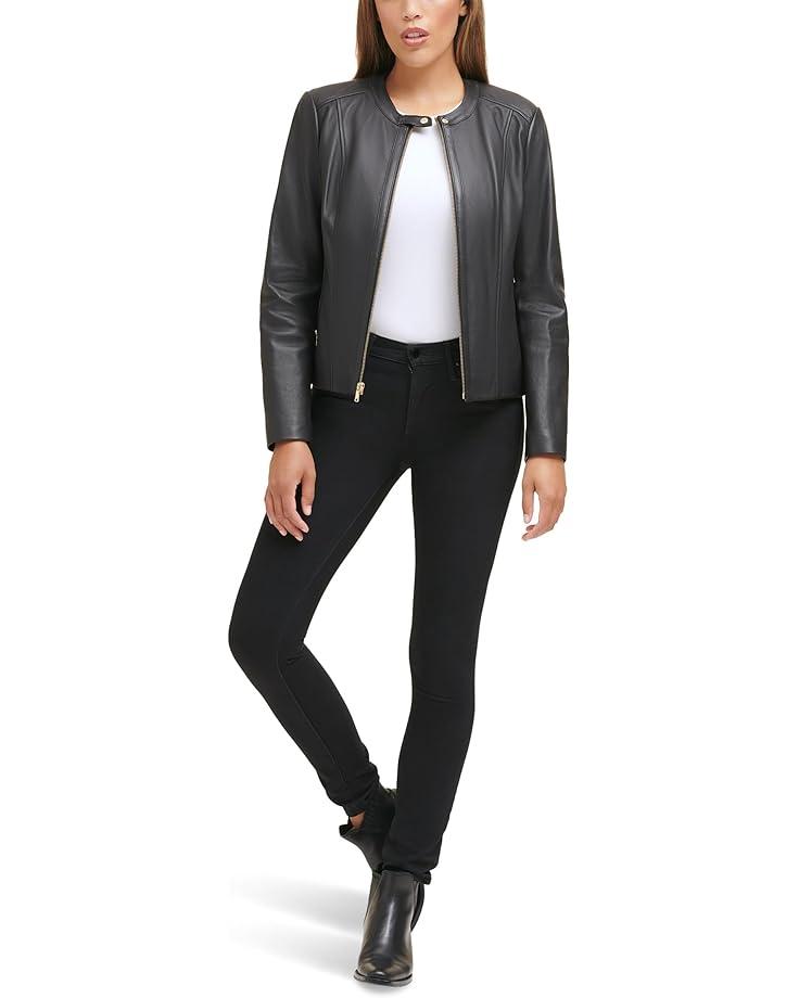Relaxed Crop Faux Leather Moto Jacket Product Image