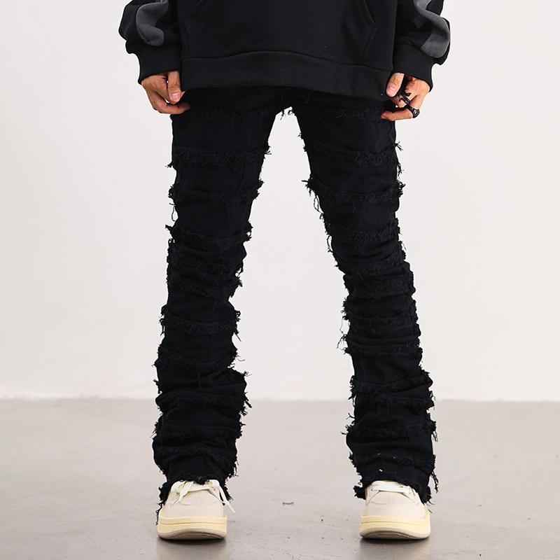 Vintage Erosion Damaged Raw Edge Jeans Product Image