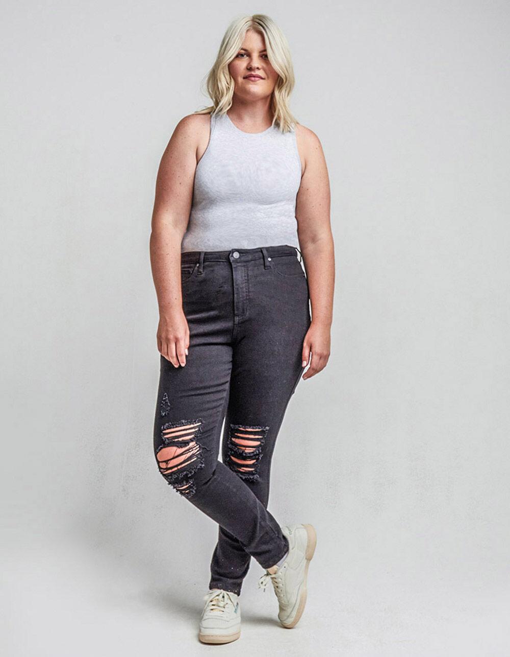 RSQ Curvy High Rise Womens Skinny Jeans - BLACK Product Image